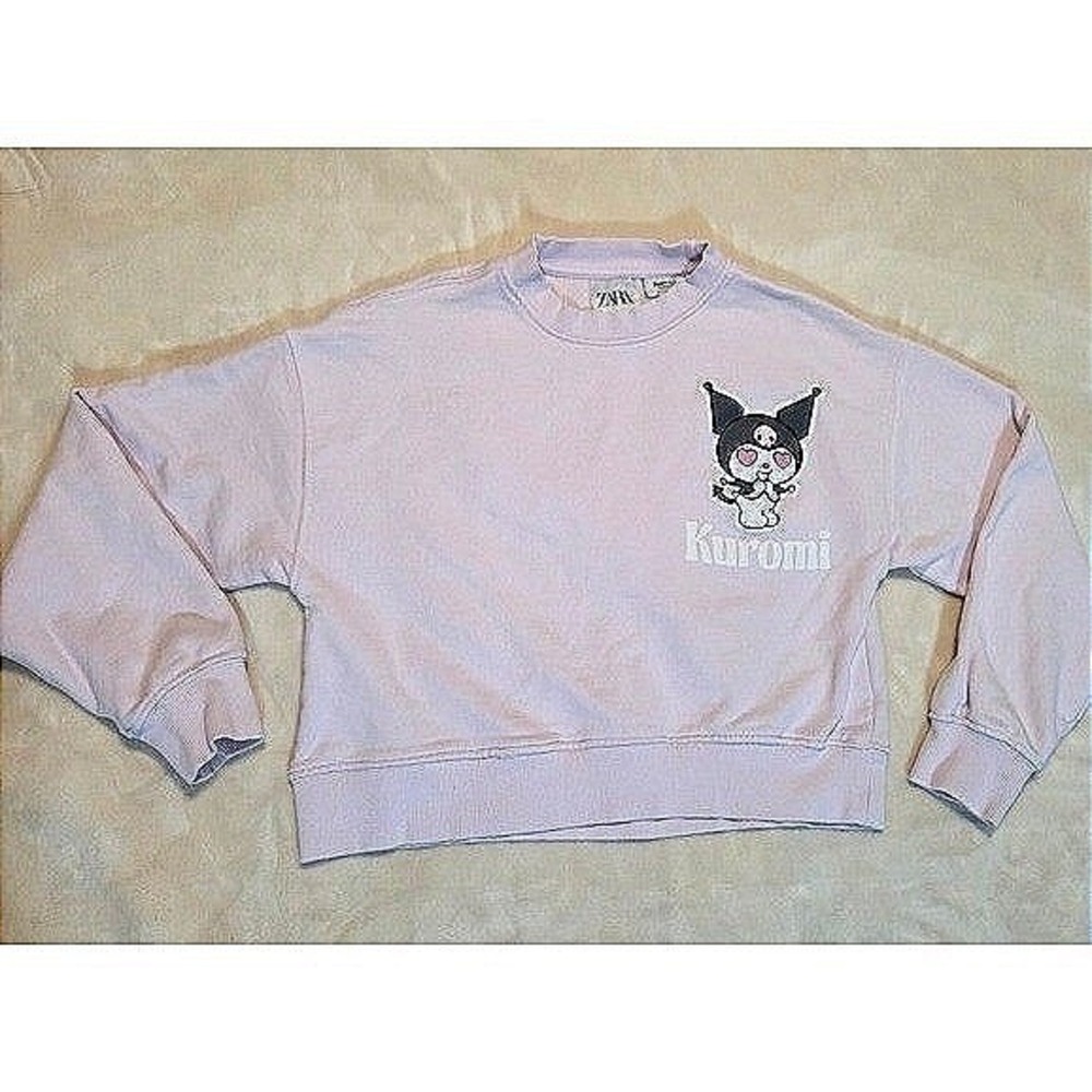 ZARA Youth Pastel Pink Kuromi Kawaii Sweatshirt Size 11/12 Sanrio Hello Kitty